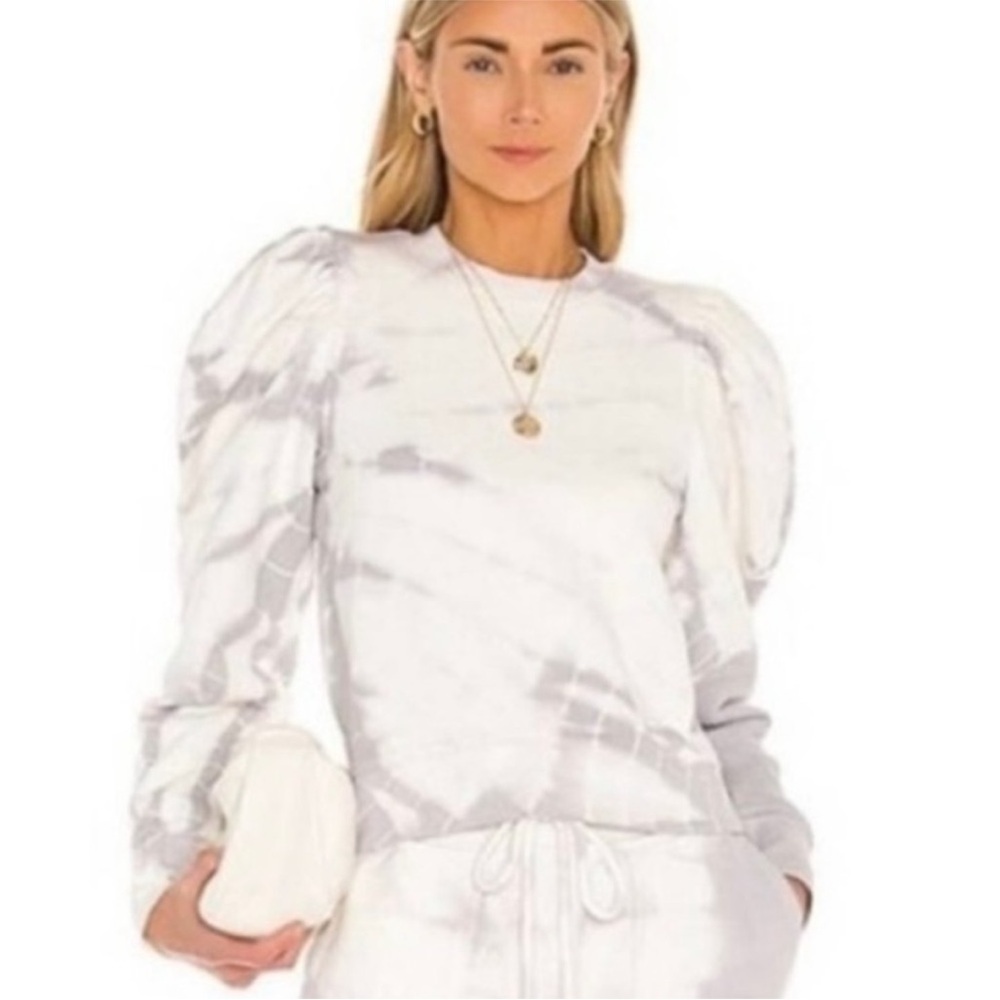 ULLA Johnson Women's Tie-Dye Puff Sleeve Harlan sweatshirt - Picture 2 of 5